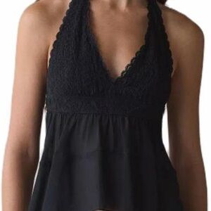 Elegant Black Lace Halter Top
